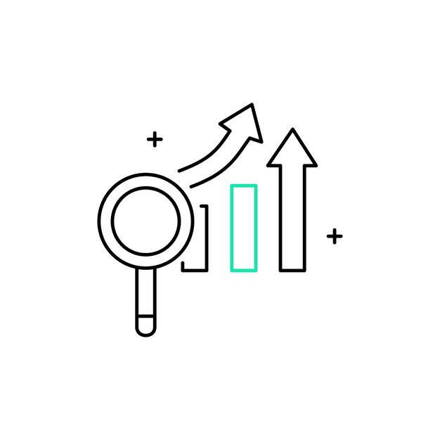 Diseño de íconos vectoriales de pronóstico de la demanda predictiva