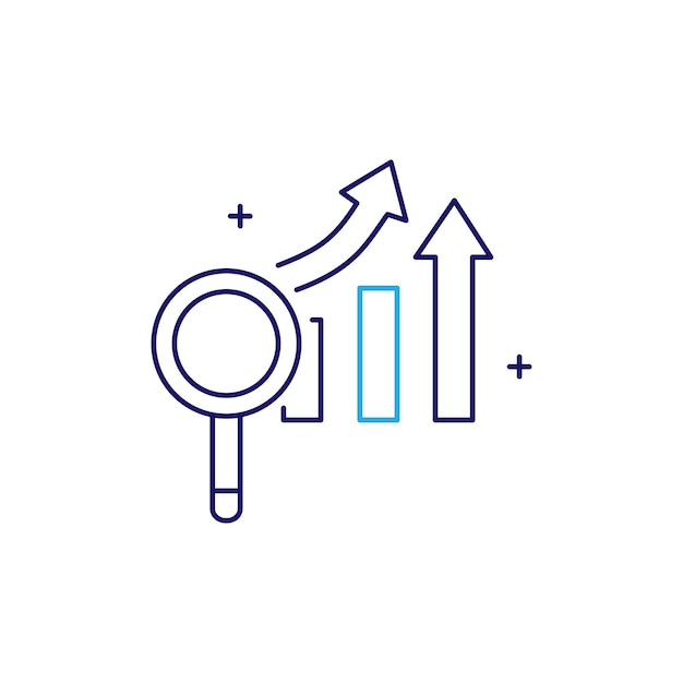 Diseño de íconos vectoriales de pronóstico de la demanda predictiva