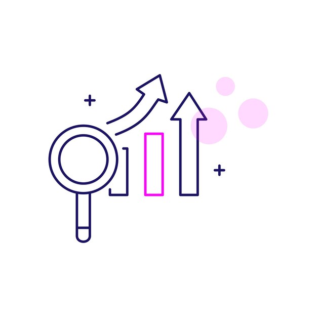 Diseño de íconos vectoriales de pronóstico de la demanda predictiva