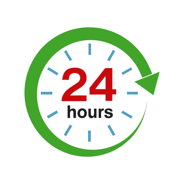 Diseño de íconos vectoriales de servicio de 24 horas