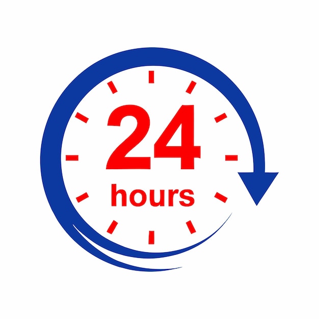 Diseño de íconos vectoriales de servicio de 24 horas
