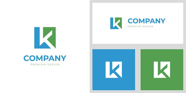 Diseño de identidad de logotipo de la letra k moderna identidad de marca inicial k con símbolo de logotipo cuadrado
