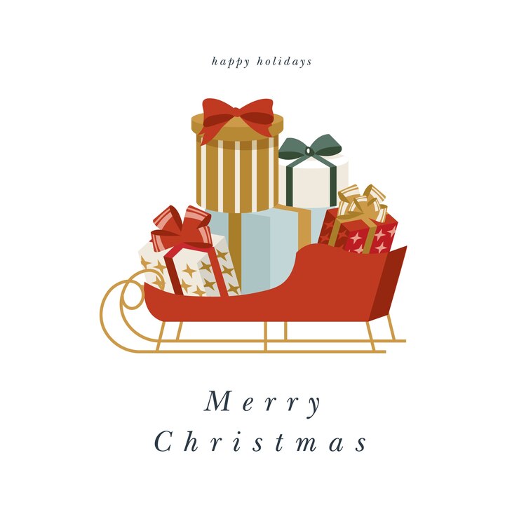 diseño illustartion para tarjeta de felicitaciones de Navidad.