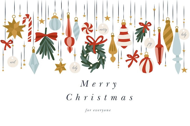 diseño illustartion para tarjeta de felicitaciones navideñas