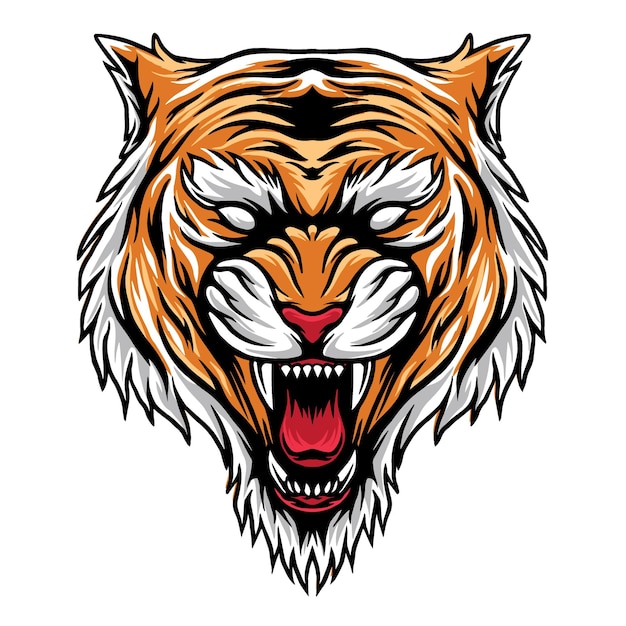 diseño illustratio tigres cabeza vector