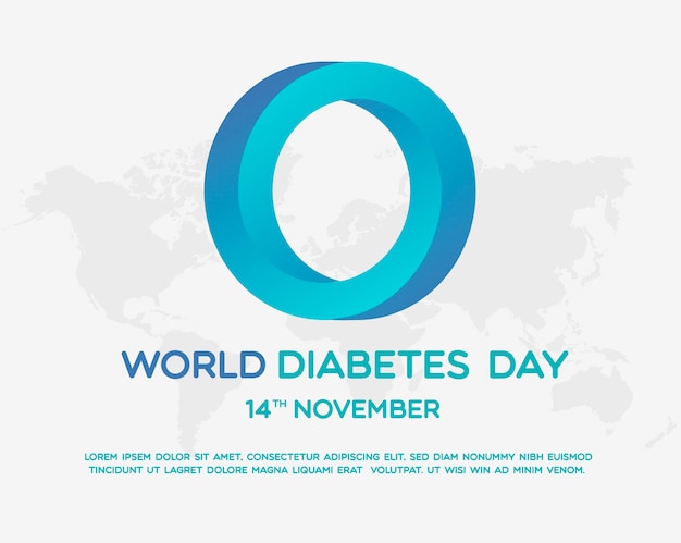 Diseño de illutrator del día mundial de la diabetes