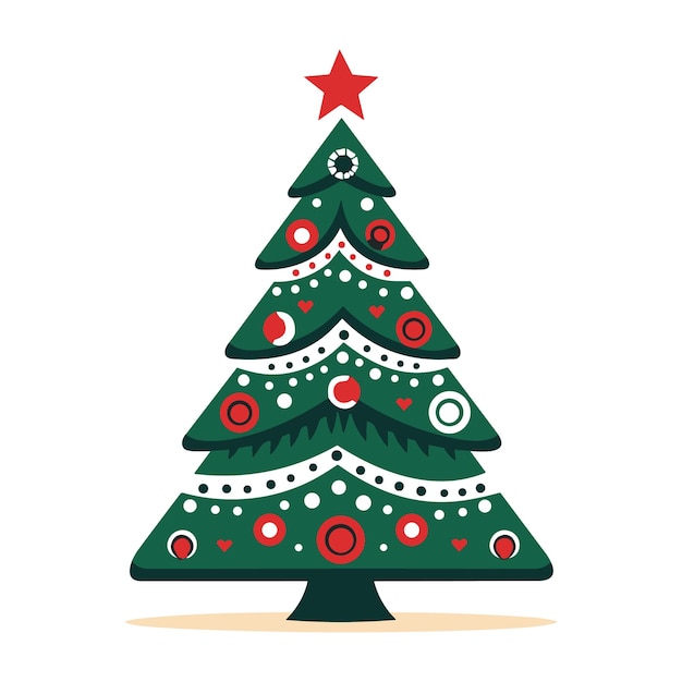 Diseño de ilustración de arte vectorial de árbol de Navidad