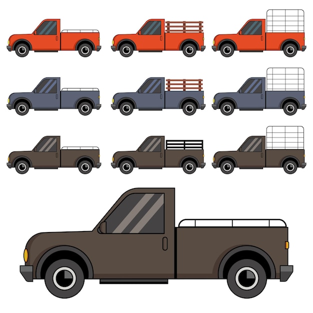 Diseño de ilustración de arte vectorial de camioneta sobre fondo blanco