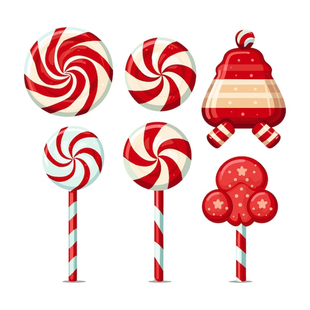 Diseño de ilustración de arte vectorial de conjunto de dulces de Navidad