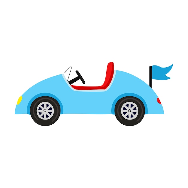 un diseño de ilustración de automóvil de juguete de bebé vectorial limpio con fondo blanco limpio