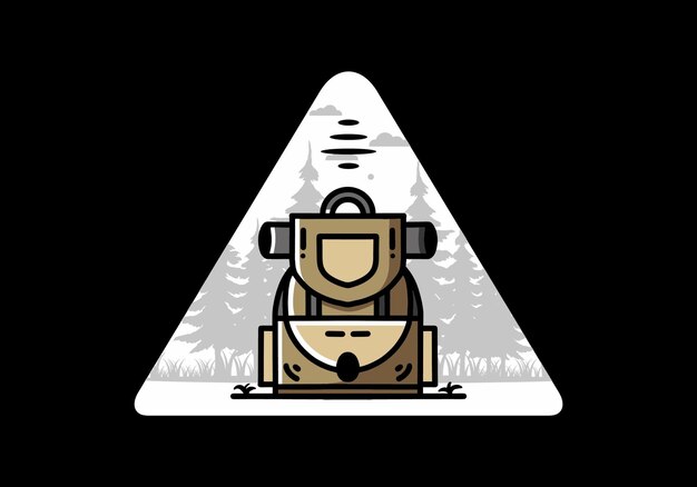 Diseño de ilustración de bolsa de camping simple