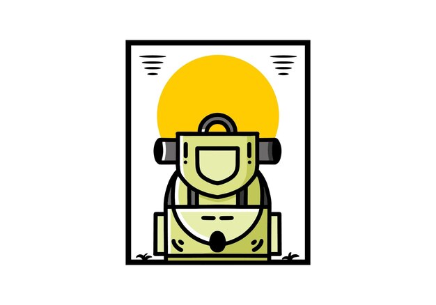 Diseño de ilustración de bolsa de camping simple