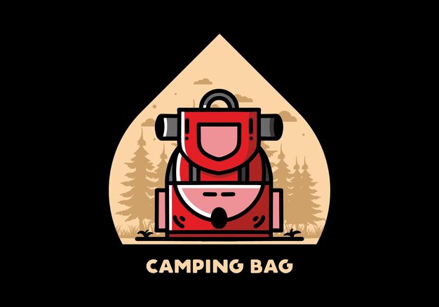 Diseño de ilustración de bolsa de camping simple