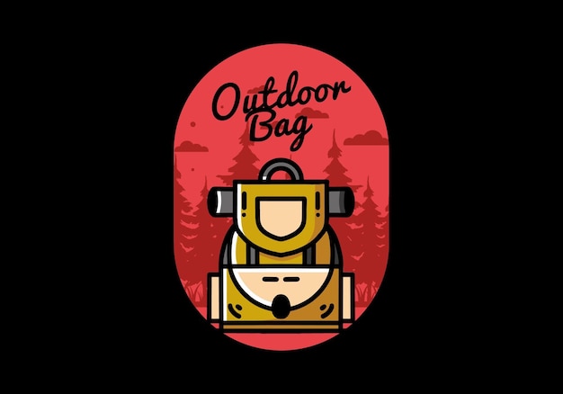 Diseño de ilustración de bolsa de camping simple