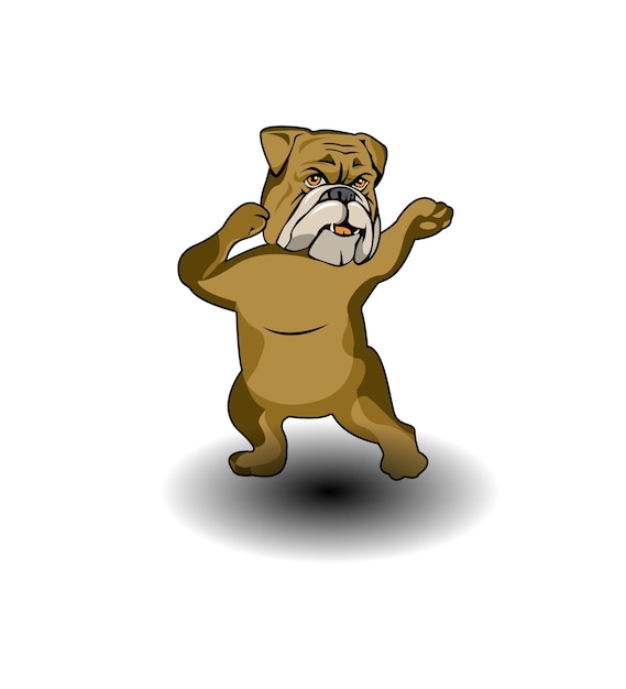 Diseño de ilustración de Bulldog bailando