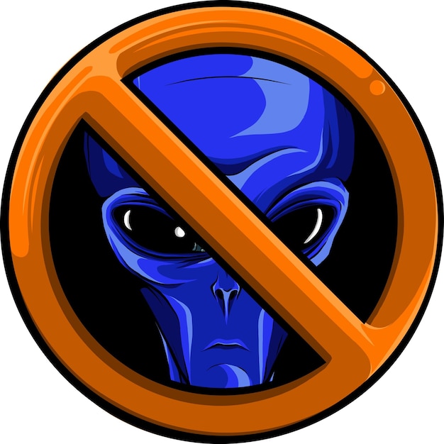 Vector diseño de ilustración de cabeza alienígena de humanoide extraterrestre