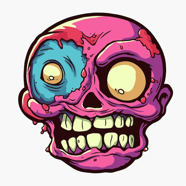 Vector diseño de ilustración de cabeza de zombie