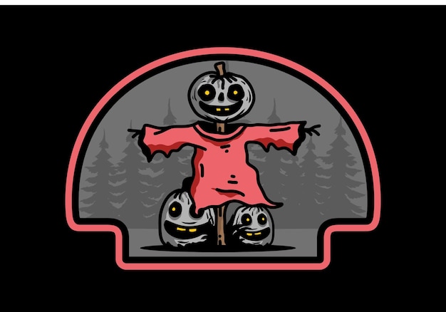 Vector diseño de ilustración de calabaza de halloween de miedo
