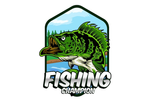 Diseño de ilustración de campeón de pesca