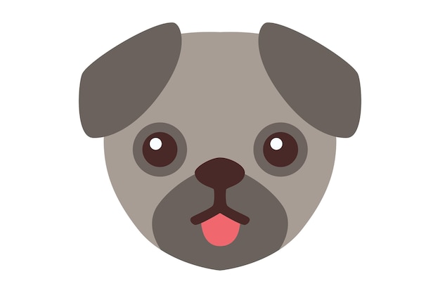 Diseño de ilustración de cara de perro negro