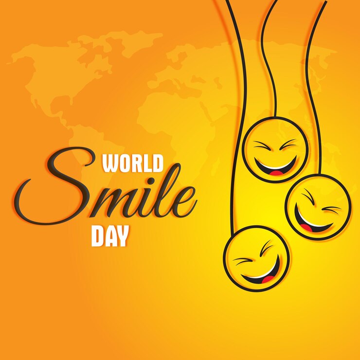 Diseño de ilustración de cartel del día mundial de la sonrisa