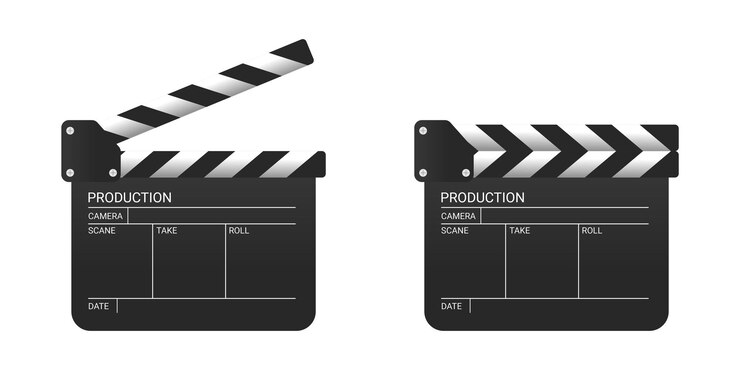 Vector diseño de ilustración de claqueta adecuado para videografía y cine
