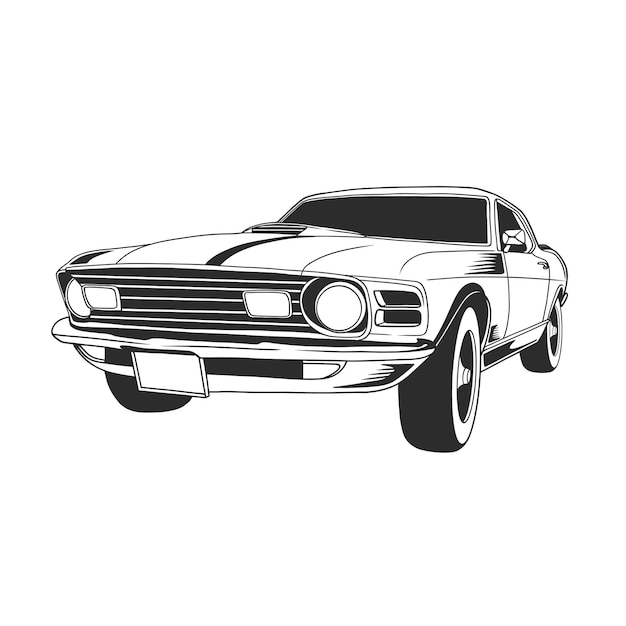 Diseño de una ilustración de un coche de época 40