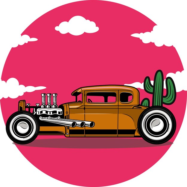 Diseño de ilustración de concepto de coche clásico en miniatura en vector para diseño de camiseta 6