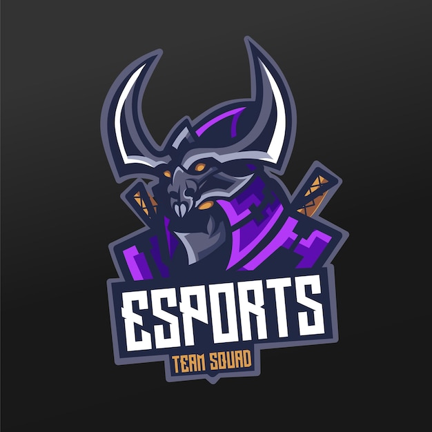 Diseño de ilustración deportiva ninja mascot para logo esport gaming team squad