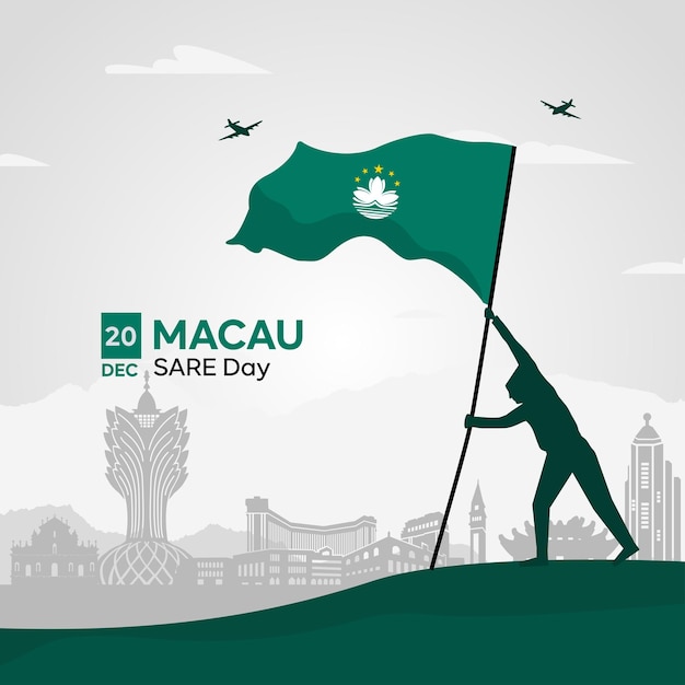 Diseño de ilustración del día de Macao Sare