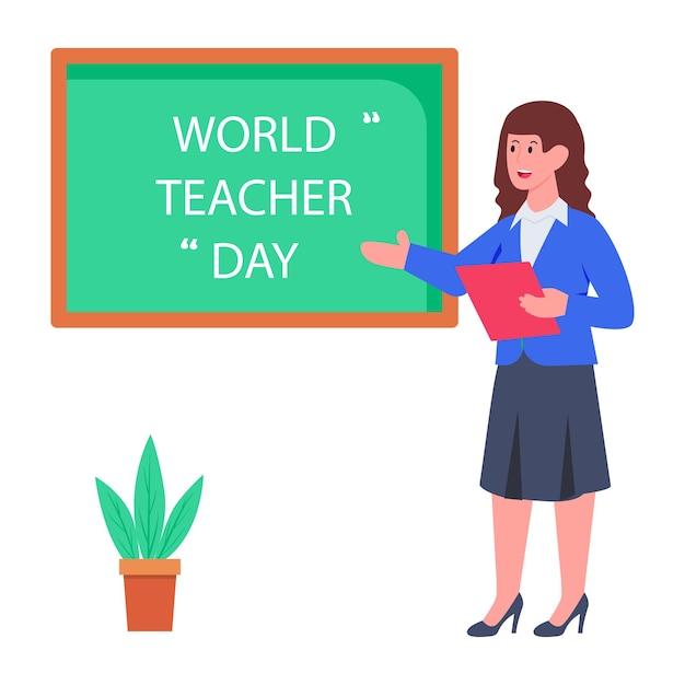 Un diseño de ilustración del día mundial del maestro.