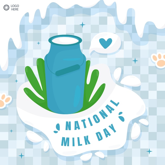 Vector diseño de ilustración para el día nacional de la leche o el día mundial de la leche