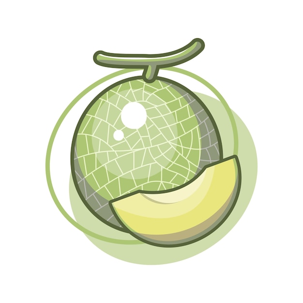 Vector diseño de ilustración de dibujo de fruta de melón