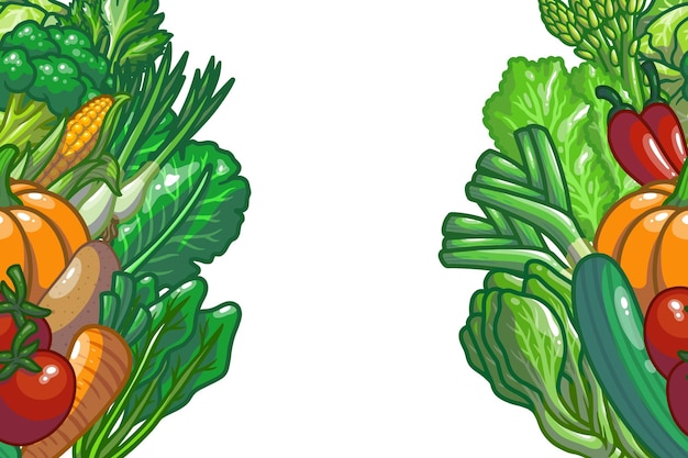 Vector diseño de ilustración de dibujo de verduras