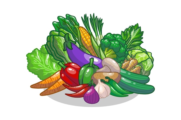 Vector diseño de ilustración de dibujo de verduras