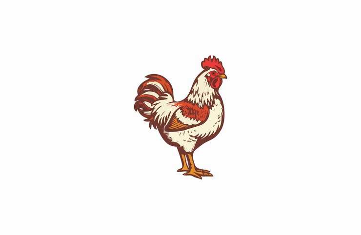 Vector diseño de ilustración de diseño plano de salpicaduras vectoriales de gallo