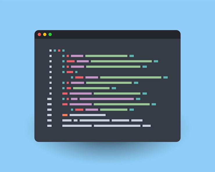 Vector diseño de ilustración de editor de código de programación
