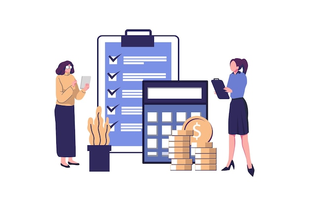 Diseño de ilustración de estilo plano de contabilidad