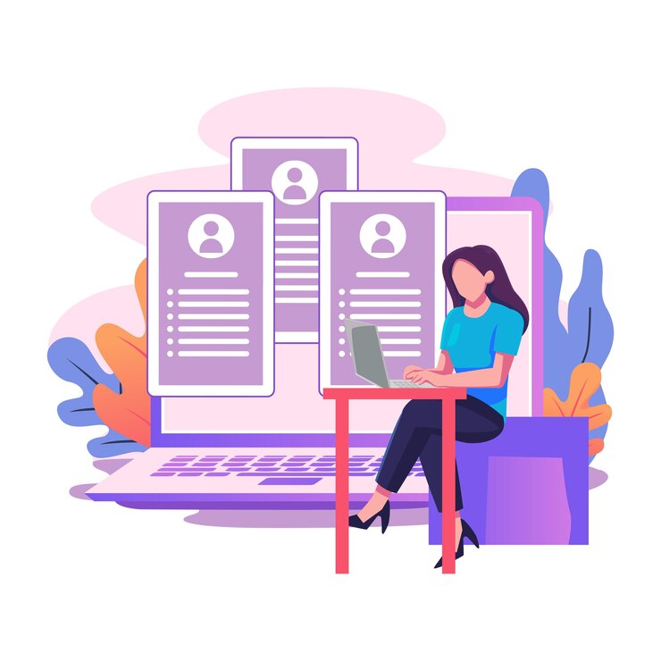 Vector diseño de ilustración de estilo plano de recursos humanos