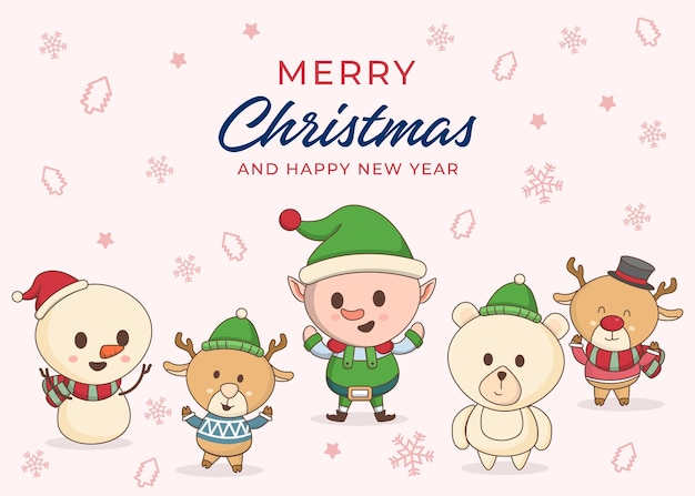 Diseño de ilustración de feliz día de navidad