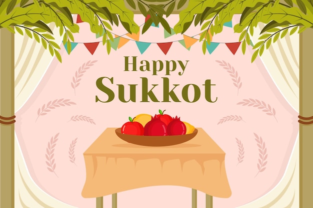 Diseño de ilustración de fondo de celebración de Sukkot