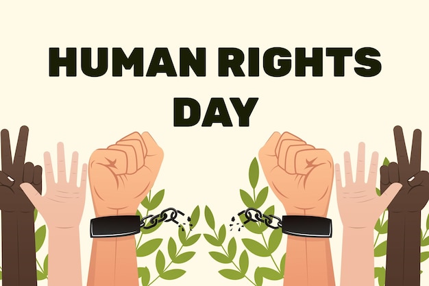 diseño de ilustración de fondo del día de los derechos humanos en estilo gradiente
