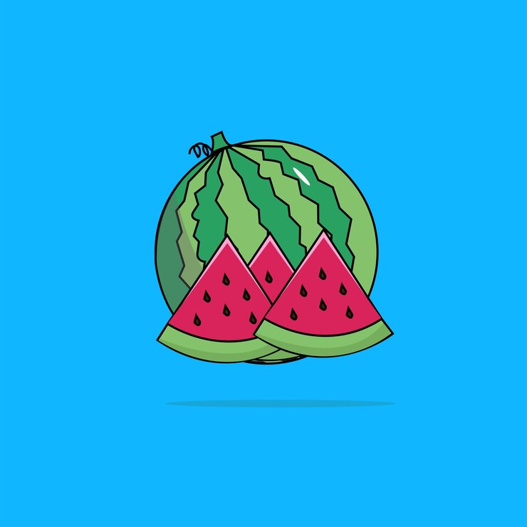 diseño de ilustración de fruta de sandía reducido a la mitad