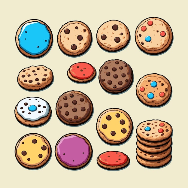 Diseño de ilustración de galleta de dibujos animados dibujados a mano