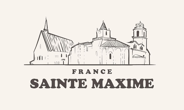 Diseño de ilustración de horizonte de sainte maxime