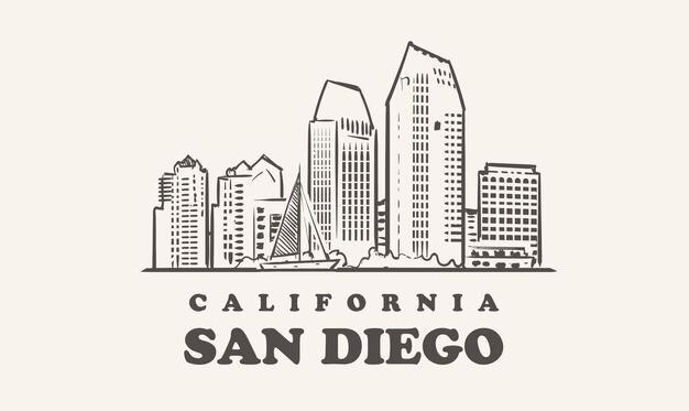 Vector diseño de ilustración de horizonte de san diego