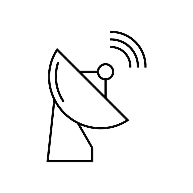 diseño de la ilustración del icono de la antena parabólica