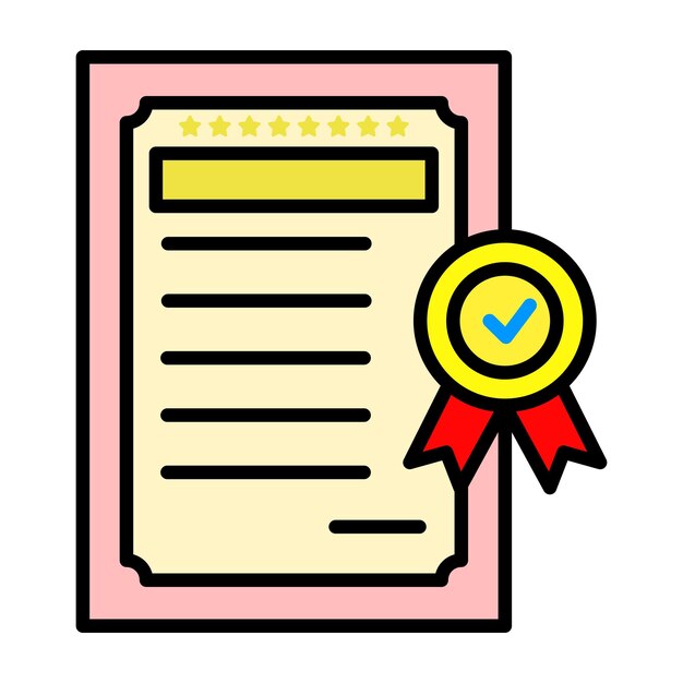 Diseño de la ilustración del icono del certificado