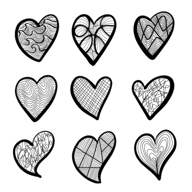 Diseño de ilustración de icono de corazón dibujado a mano