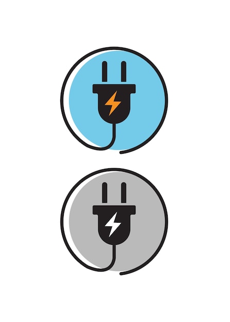 Diseño de la ilustración del icono del enchufe eléctrico en fondo blanco
